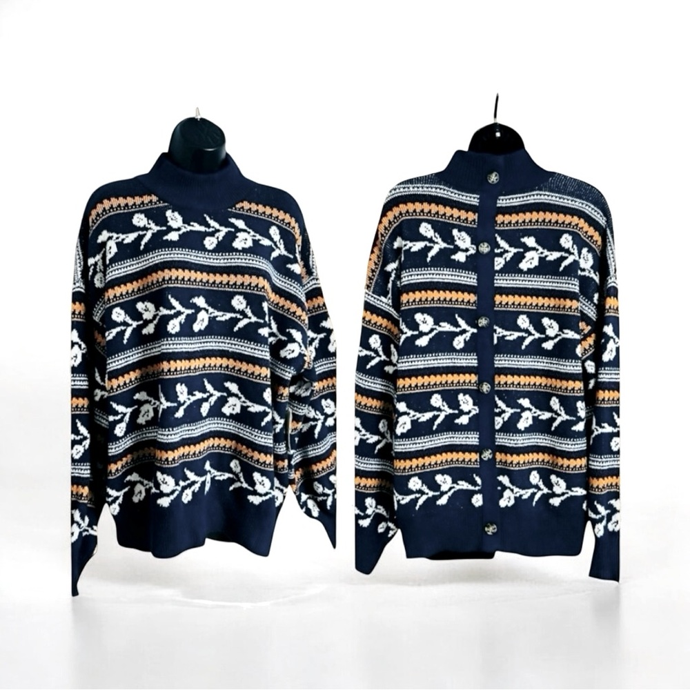 St John’s Bay Back‎ Decorative Buttons Mock Neck Long Sleeves Pullover Sweater - Picture 3 of 15